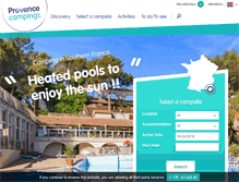 Tablet Screenshot of campsites.provence-campings.com